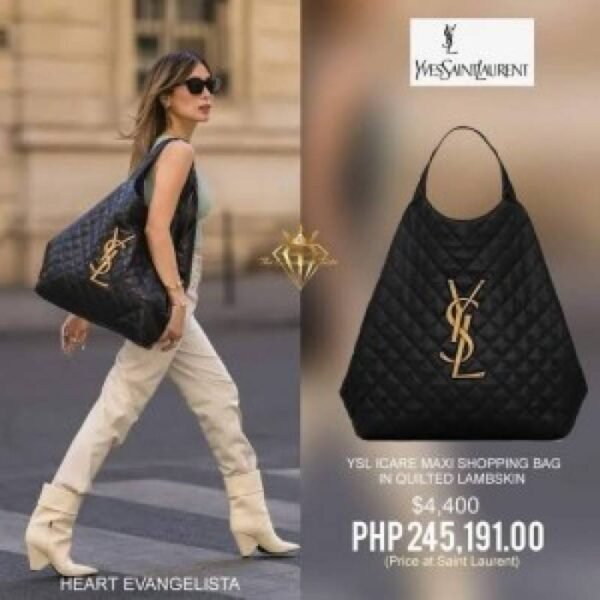 First Copy YSL Ladies Quilted Tote Bag With Matching Pouch Premium Handbag