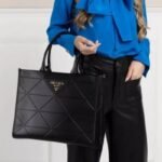 First Copy Prada Ladies Quilted Large Tote Bag Black Premium Handbag