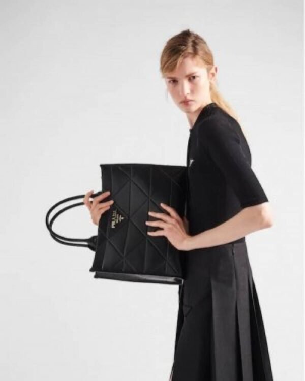 First Copy Prada Ladies Quilted Large Tote Bag Black Premium Handbag