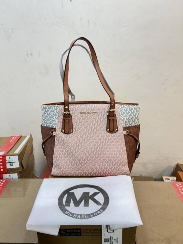 First Copy Michael Kors Ladies Signature Tote Bag Brown Premium Handbag