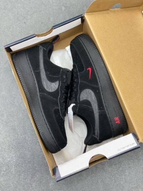 First Copy Nike Air Force 1 Low Multi Swoosh Black Crimson