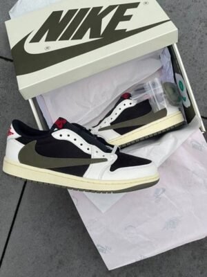 First Copy Nike Air Jordan 1 Low X Travis Scott Olive Green Semi UA