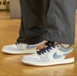 First Copy Nike Air Jordan 1 Low SE Phantom Repaired Denim Swoosh