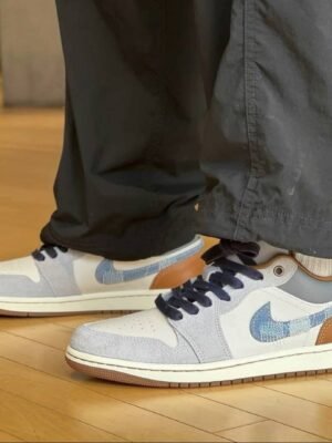 First Copy Nike Air Jordan 1 Low SE Phantom Repaired Denim Swoosh