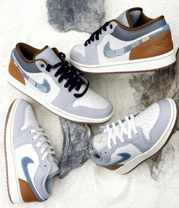 First Copy Nike Air Jordan 1 Low SE Phantom Repaired Denim Swoosh