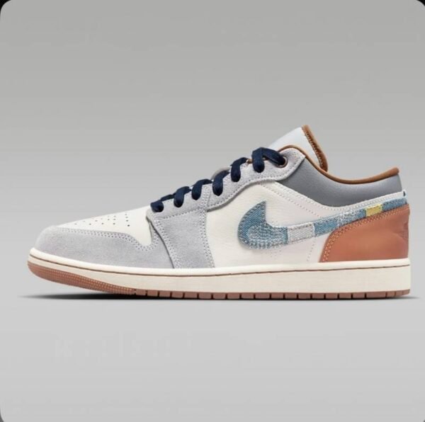 First Copy Nike Air Jordan 1 Low SE Phantom Repaired Denim Swoosh