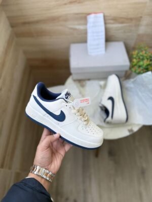 First Copy Nike Air Force 1 Low 07 White Midnight Navy Sneakers India