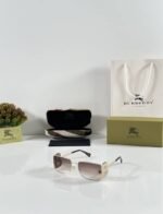 First Copy Burberry Beige Square Unisex Sunglasses UV Protection Premium Quality