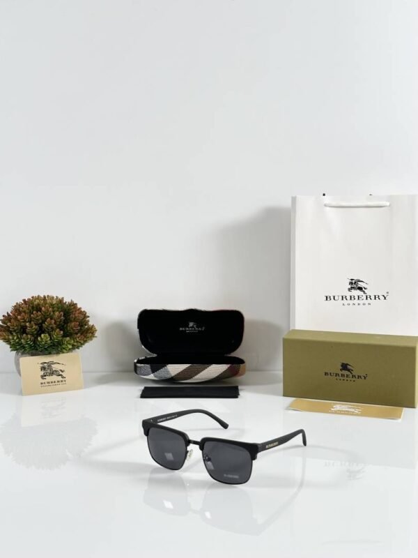 First Copy Burberry Black Square Unisex Sunglasses UV Protection Luxury Designer Style
