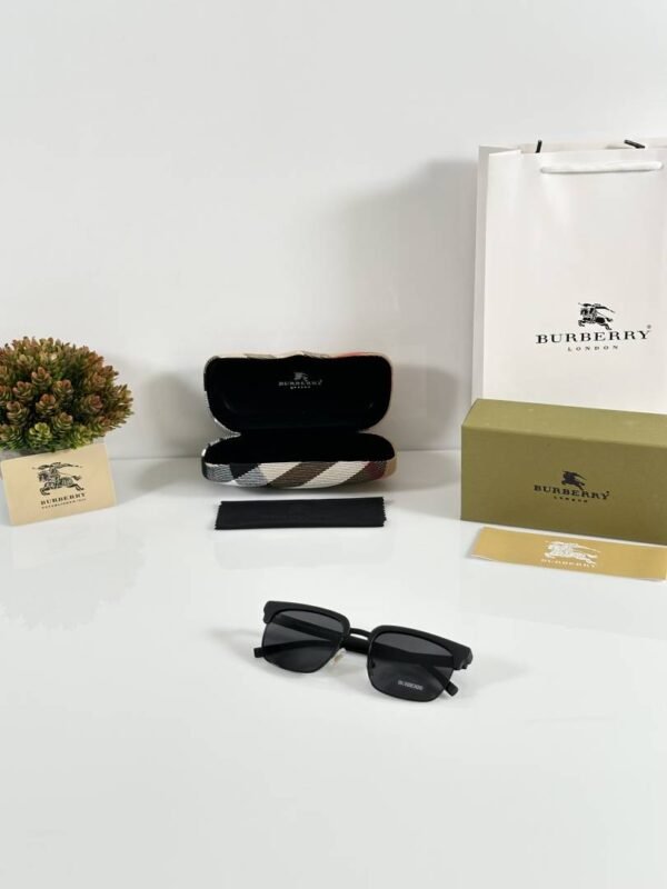 First Copy Burberry Black Square Unisex Sunglasses UV Protection Luxury Designer Style