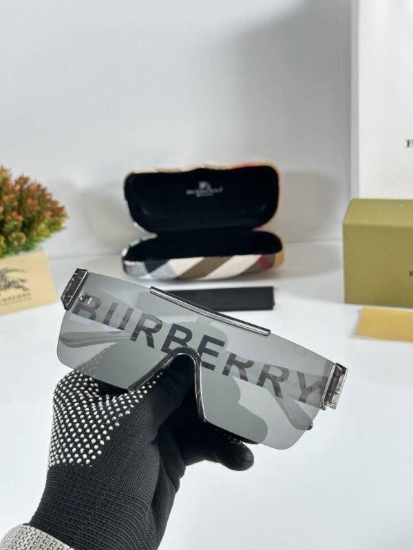 First Copy Burberry Silver Shield Unisex Sunglasses UV Protection Premium Quality