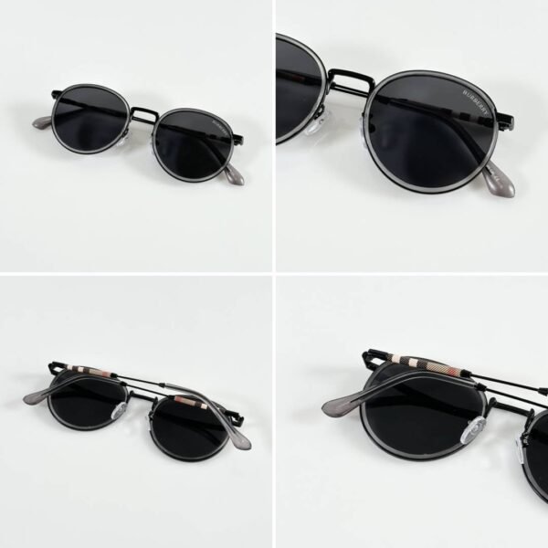 First Copy Burberry Black Round Unisex Sunglasses UV Protection Premium Quality