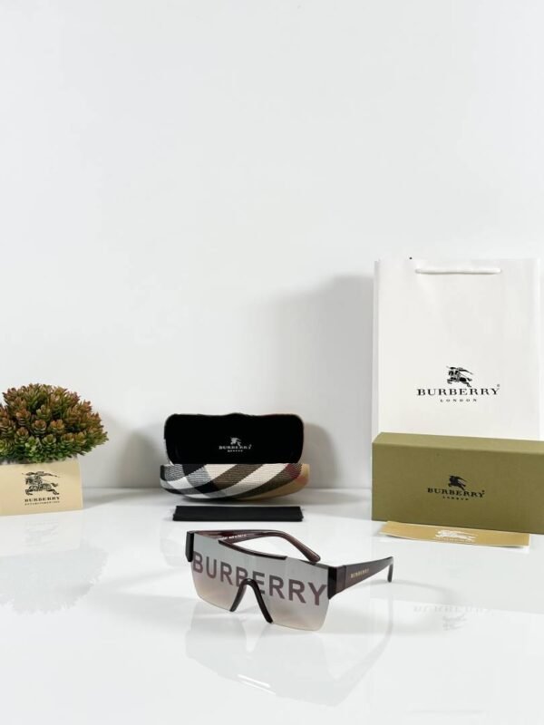 First Copy Burberry Silver Shield Unisex Sunglasses UV Protection Luxury Designer Style