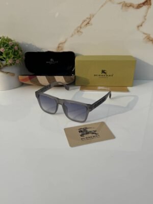 First Copy Burberry Grey Square Unisex Sunglasses UV Protection Luxury Style