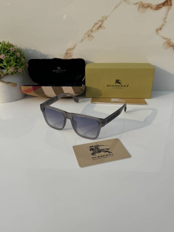 First Copy Burberry Grey Square Unisex Sunglasses UV Protection Luxury Style