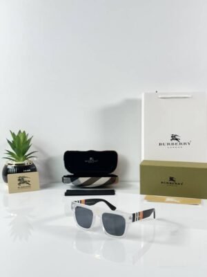 First Copy Burberry White Square Unisex Sunglasses UV Protection Premium Quality Trending Style