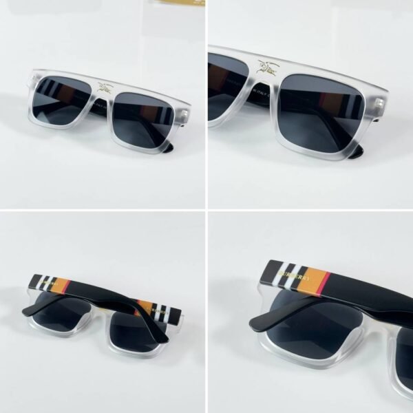 First Copy Burberry White Square Unisex Sunglasses UV Protection Premium Quality Trending Style