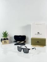 First Copy Burberry Style Square Black Sunglasses For Men UV Protection Premium Luxury Trending