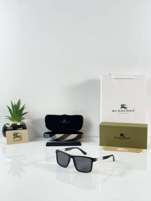 First Copy Burberry Style Square Black Sunglasses For Men UV Protection Premium Luxury Trending