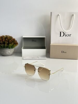 First Copy Dior Gold Aviator Sunglasses Brown Gradient Unisex UV Protection