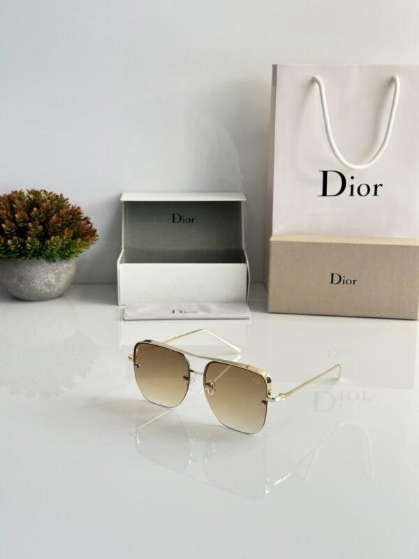 First Copy Dior Gold Aviator Sunglasses Brown Gradient Unisex UV Protection