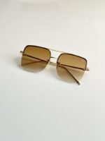 First Copy Dior Gold Aviator Sunglasses Brown Gradient Unisex UV Protection