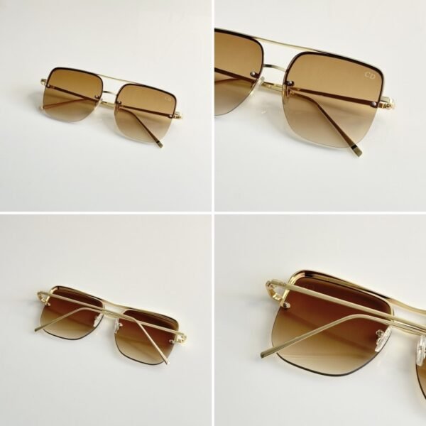 First Copy Dior Gold Aviator Sunglasses Brown Gradient Unisex UV Protection