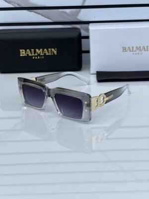 First Copy Balmain Transparent Square Sunglasses Grey Gradient Lens Unisex UV Protection