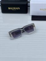 First Copy Balmain Transparent Square Sunglasses Grey Gradient Lens Unisex UV Protection
