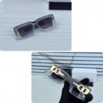 First Copy Balmain Transparent Square Sunglasses Grey Gradient Lens Unisex UV Protection