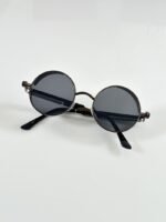 First Copy Dior Round Black Sunglasses Metal Frame Unisex UV Protection