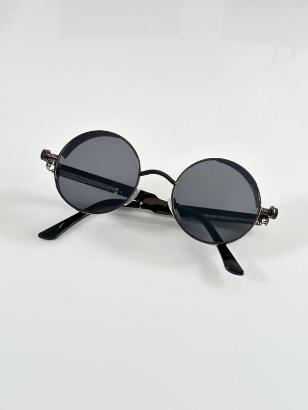 First Copy Dior Round Black Sunglasses Metal Frame Unisex UV Protection