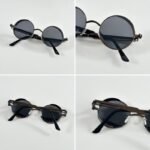 First Copy Dior Round Black Sunglasses Metal Frame Unisex UV Protection