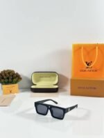First Copy Louis Vuitton Black Square Frame Men’s Sunglasses