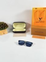 First Copy Louis Vuitton Black Aviator Frame Blue Lens Men’s Sunglasses