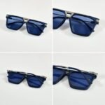 First Copy Louis Vuitton Black Aviator Frame Blue Lens Men’s Sunglasses