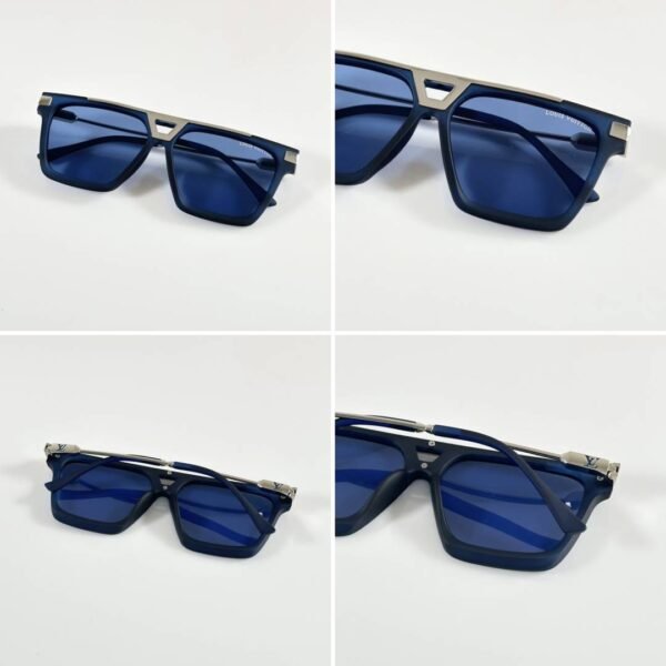 First Copy Louis Vuitton Black Aviator Frame Blue Lens Men’s Sunglasses