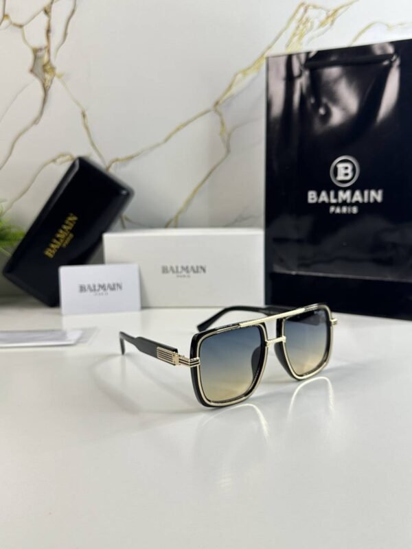 First Copy Balmain Square Black Frame Sunglasses Grey Gradient Unisex UV Protection