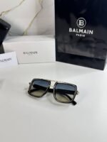 First Copy Balmain Square Black Frame Sunglasses Grey Gradient Unisex UV Protection