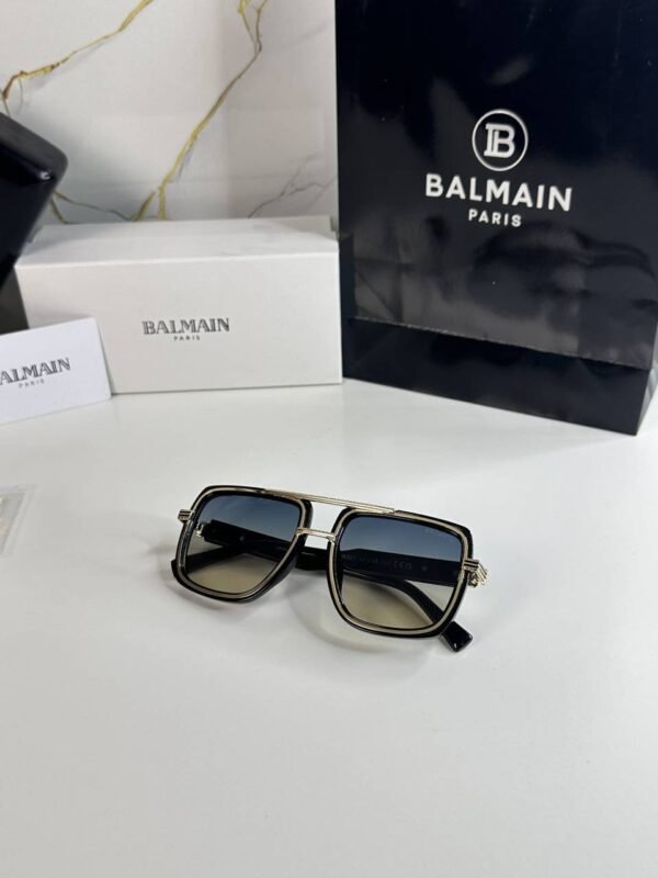 First Copy Balmain Square Black Frame Sunglasses Grey Gradient Unisex UV Protection