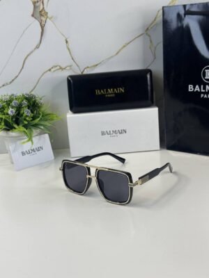 First Copy Balmain Aviator Black Sunglasses Grey Lens Unisex UV Protection