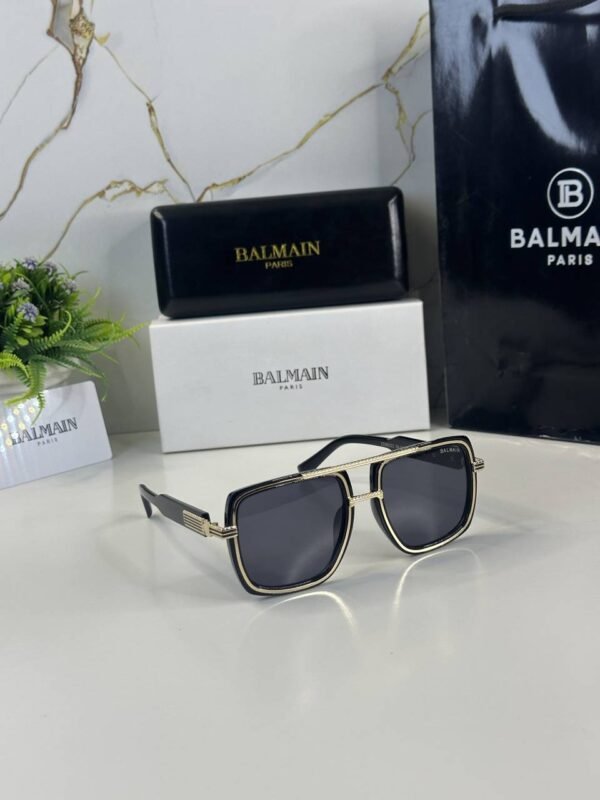 First Copy Balmain Aviator Black Sunglasses Grey Lens Unisex UV Protection