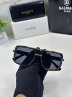 First Copy Balmain Aviator Black Sunglasses Grey Lens Unisex UV Protection