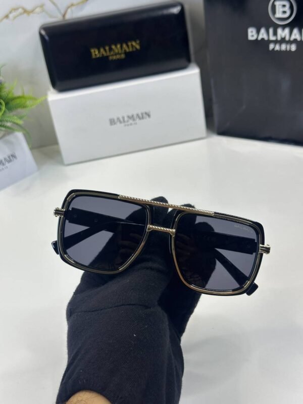 First Copy Balmain Aviator Black Sunglasses Grey Lens Unisex UV Protection