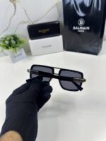 First Copy Balmain Aviator Black Sunglasses Grey Lens Unisex UV Protection