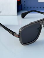 First Copy Gucci Aviator Sunglasses Black Frame Grey Lens