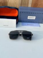 First Copy Gucci Aviator Sunglasses Black Frame Grey Lens