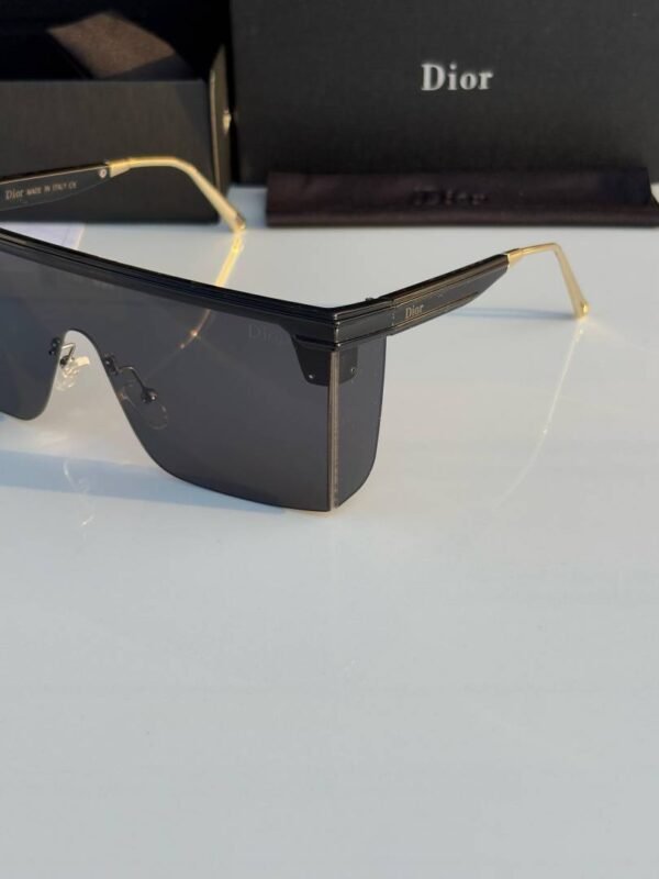 First Copy Dior Shield Black Sunglasses Oversized Frame Unisex UV Protection