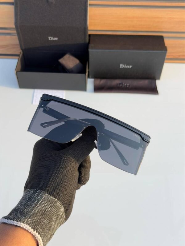 First Copy Dior Shield Black Sunglasses Oversized Frame Unisex UV Protection