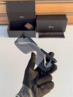 First Copy Dior Shield Black Sunglasses Oversized Frame Unisex UV Protection